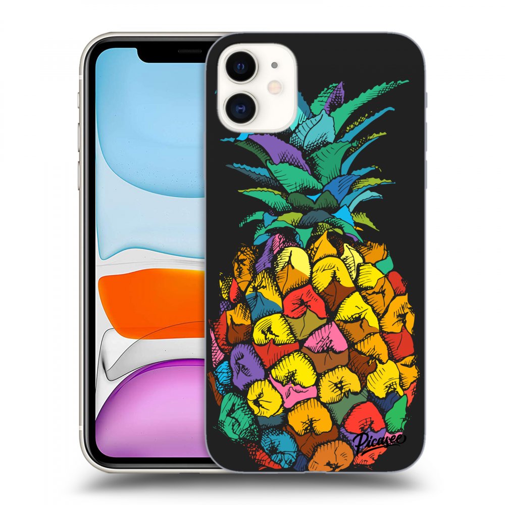Picasee fekete szilikon tok az alábbi mobiltelefonokra Apple iPhone 11 - Pineapple