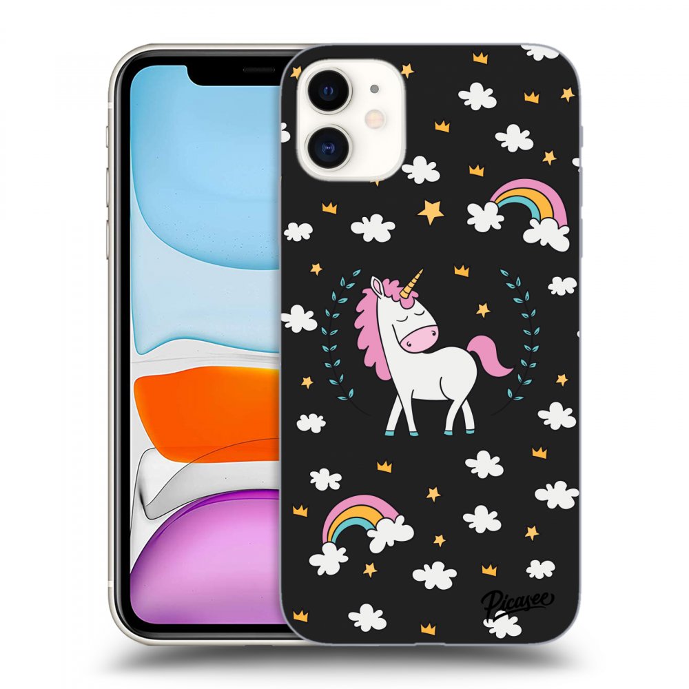 Picasee fekete szilikon tok az alábbi mobiltelefonokra Apple iPhone 11 - Unicorn star heaven