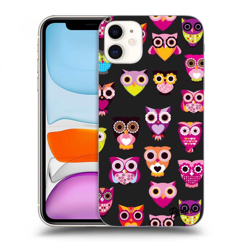 Picasee fekete szilikon tok az alábbi mobiltelefonokra Apple iPhone 11 - Owls