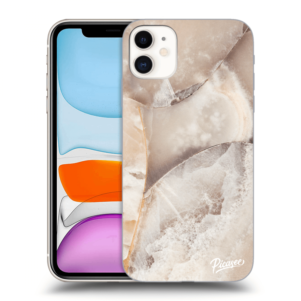 Picasee átlátszó szilikon tok az alábbi mobiltelefonokra Apple iPhone 11 - Cream marble