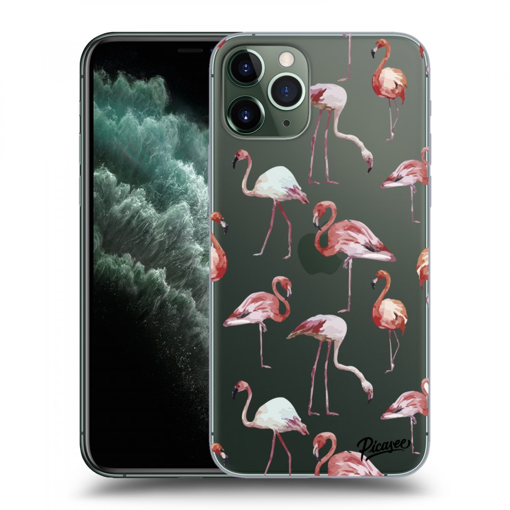 Picasee átlátszó szilikon tok az alábbi mobiltelefonokra Apple iPhone 11 Pro - Flamingos