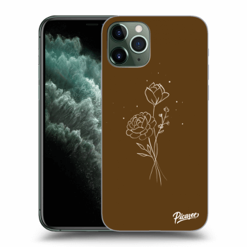Picasee átlátszó szilikon tok az alábbi mobiltelefonokra Apple iPhone 11 Pro - Brown flowers