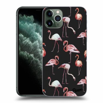 Picasee fekete szilikon tok az alábbi mobiltelefonokra Apple iPhone 11 Pro - Flamingos