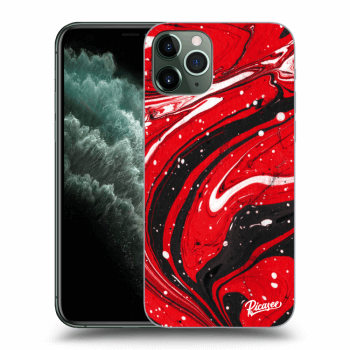 Picasee átlátszó szilikon tok az alábbi mobiltelefonokra Apple iPhone 11 Pro - Red black