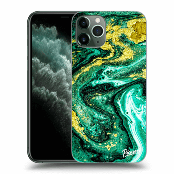 Picasee átlátszó szilikon tok az alábbi mobiltelefonokra Apple iPhone 11 Pro - Green Gold