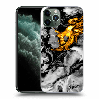 Picasee átlátszó szilikon tok az alábbi mobiltelefonokra Apple iPhone 11 Pro - Black Gold 2