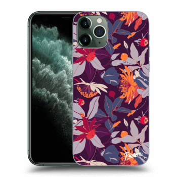 Picasee átlátszó szilikon tok az alábbi mobiltelefonokra Apple iPhone 11 Pro - Purple Leaf