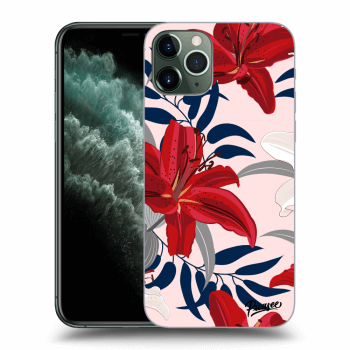 Picasee átlátszó szilikon tok az alábbi mobiltelefonokra Apple iPhone 11 Pro - Red Lily