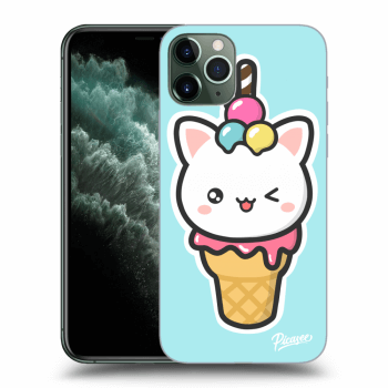 Picasee fekete szilikon tok az alábbi mobiltelefonokra Apple iPhone 11 Pro - Ice Cream Cat