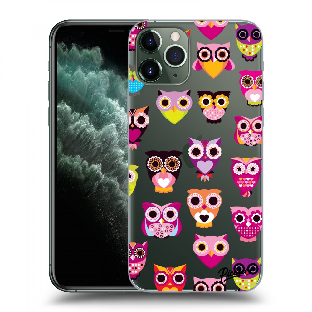 Picasee átlátszó szilikon tok az alábbi mobiltelefonokra Apple iPhone 11 Pro - Owls