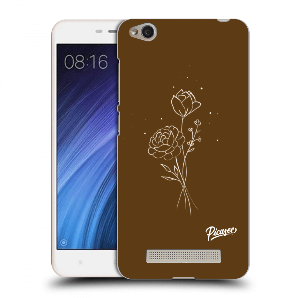 Picasee átlátszó szilikon tok az alábbi mobiltelefonokra Xiaomi Redmi 4A - Brown flowers