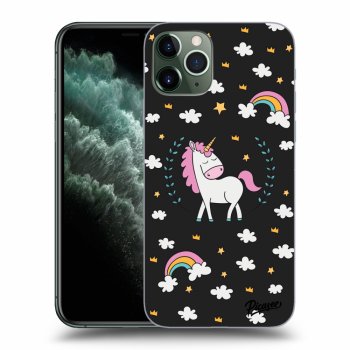 Picasee fekete szilikon tok az alábbi mobiltelefonokra Apple iPhone 11 Pro Max - Unicorn star heaven