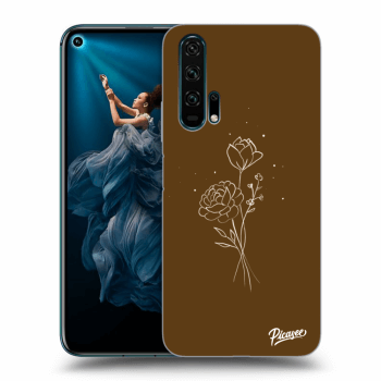 Szilikon tok erre a típusra Honor 20 Pro - Brown flowers