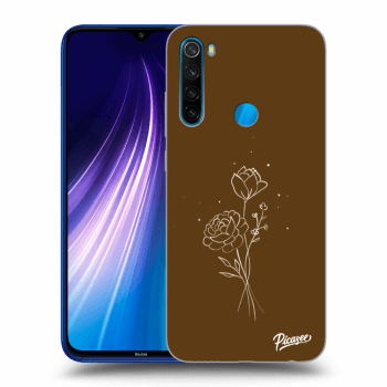 Szilikon tok erre a típusra Xiaomi Redmi Note 8 - Brown flowers