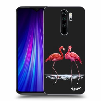 Picasee fekete szilikon tok az alábbi mobiltelefonokra Xiaomi Redmi Note 8 Pro - Flamingos couple