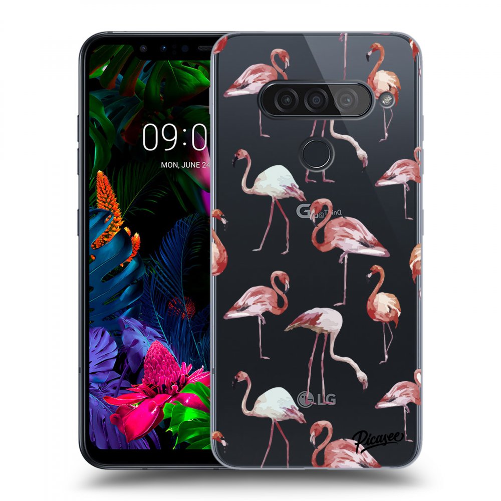 Picasee átlátszó szilikon tok az alábbi mobiltelefonokra LG G8s ThinQ - Flamingos