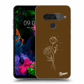 Picasee átlátszó szilikon tok az alábbi mobiltelefonokra LG G8s ThinQ - Brown flowers