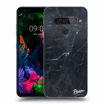 Picasee átlátszó szilikon tok az alábbi mobiltelefonokra LG G8s ThinQ - Black marble