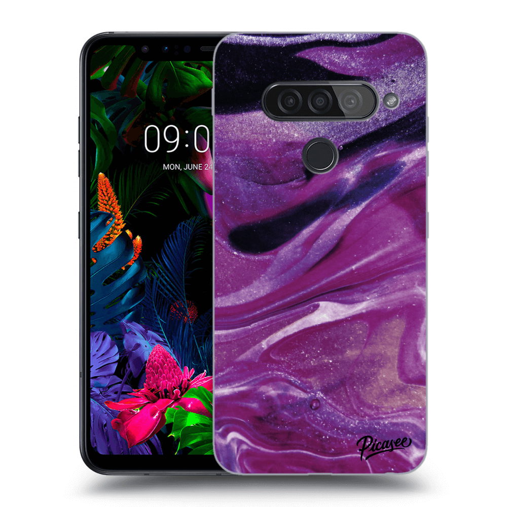 Picasee átlátszó szilikon tok az alábbi mobiltelefonokra LG G8s ThinQ - Purple glitter