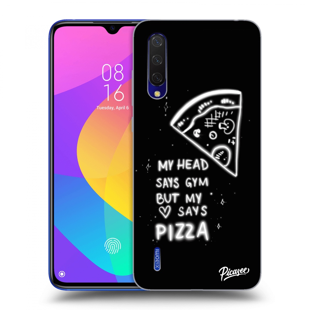 Picasee fekete szilikon tok az alábbi mobiltelefonokra Xiaomi Mi 9 Lite - Pizza