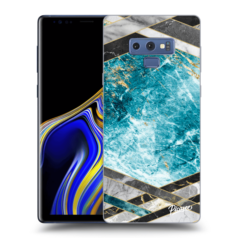 Picasee fekete szilikon tok az alábbi mobiltelefonokra Samsung Galaxy Note 9 N960F - Blue geometry