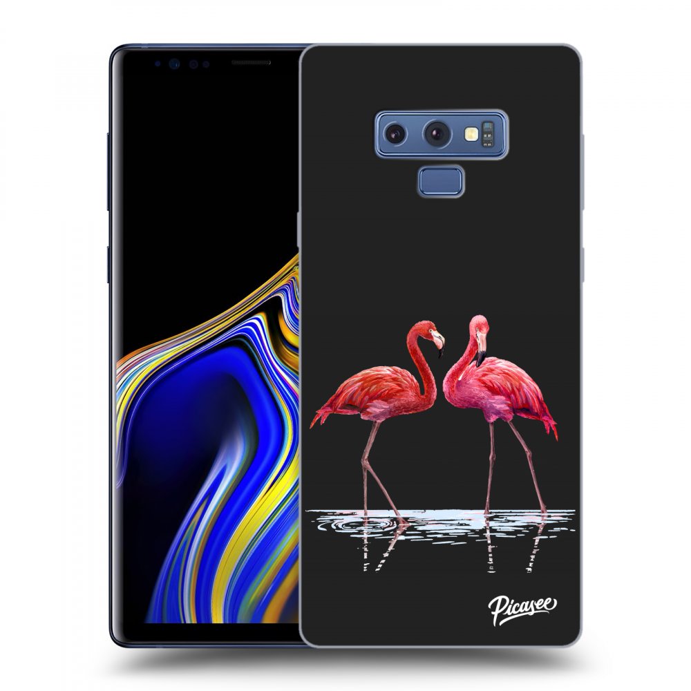 Picasee fekete szilikon tok az alábbi mobiltelefonokra Samsung Galaxy Note 9 N960F - Flamingos couple