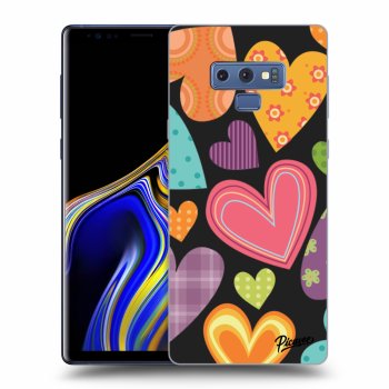 Picasee fekete szilikon tok az alábbi mobiltelefonokra Samsung Galaxy Note 9 N960F - Colored heart