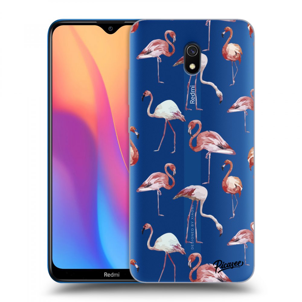 Picasee átlátszó szilikon tok az alábbi mobiltelefonokra Xiaomi Redmi 8A - Flamingos