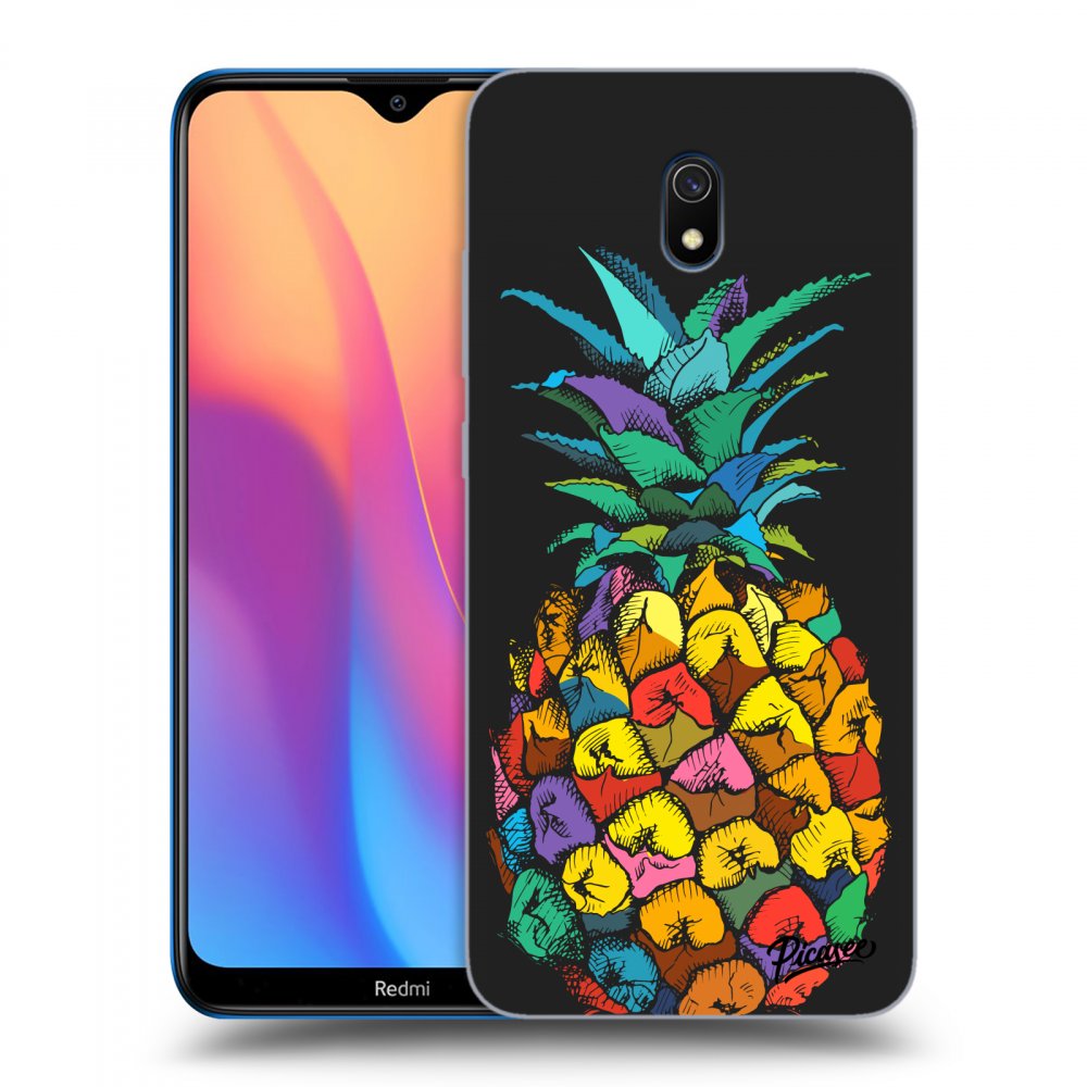 Picasee fekete szilikon tok az alábbi mobiltelefonokra Xiaomi Redmi 8A - Pineapple