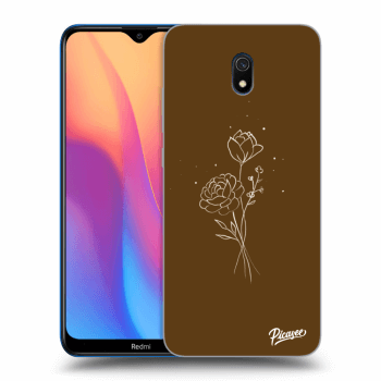 Picasee átlátszó szilikon tok az alábbi mobiltelefonokra Xiaomi Redmi 8A - Brown flowers