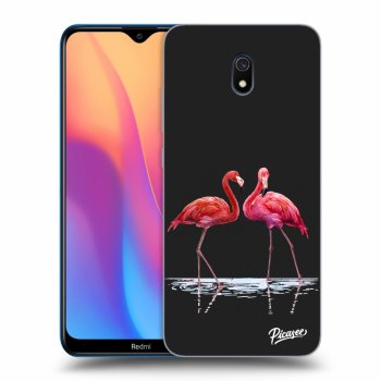 Picasee fekete szilikon tok az alábbi mobiltelefonokra Xiaomi Redmi 8A - Flamingos couple