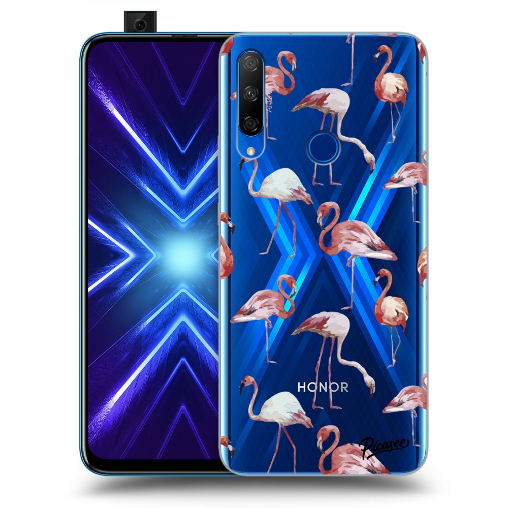 Picasee átlátszó szilikon tok az alábbi mobiltelefonokra Honor 9X - Flamingos
