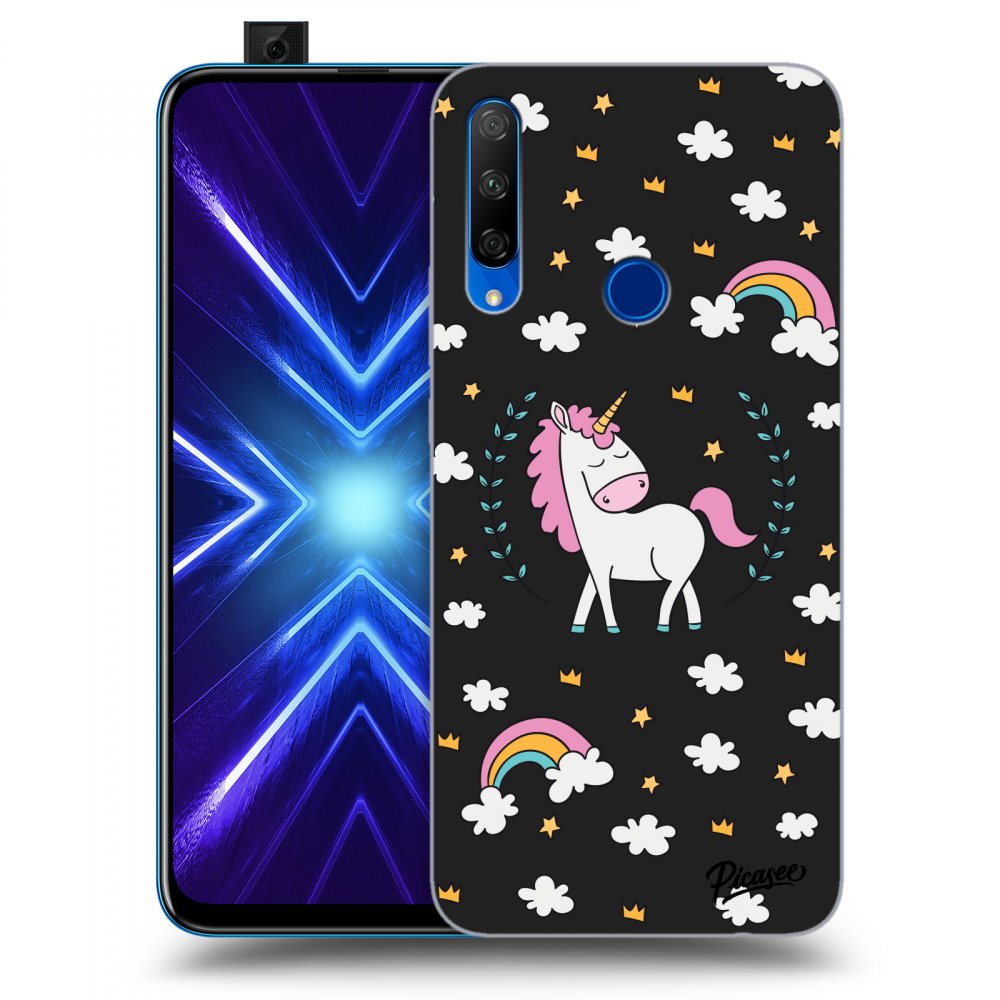 Picasee fekete szilikon tok az alábbi mobiltelefonokra Honor 9X - Unicorn star heaven