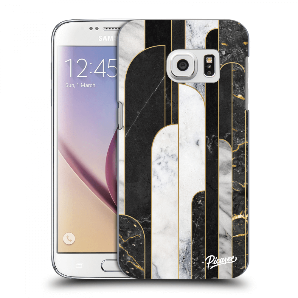 Picasee átlátszó szilikon tok az alábbi mobiltelefonokra Samsung Galaxy S7 G930F - Black & White tile