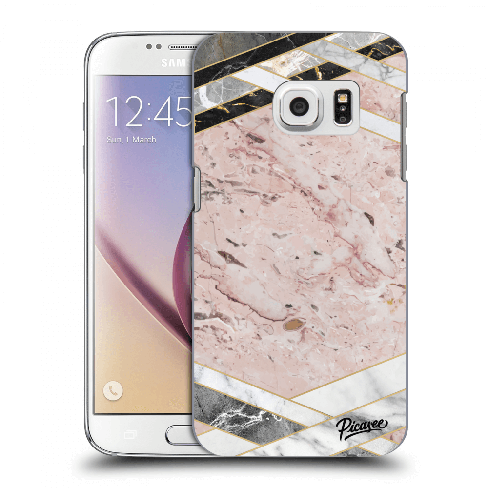 Picasee átlátszó szilikon tok az alábbi mobiltelefonokra Samsung Galaxy S7 G930F - Pink geometry