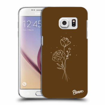 Picasee átlátszó szilikon tok az alábbi mobiltelefonokra Samsung Galaxy S7 G930F - Brown flowers