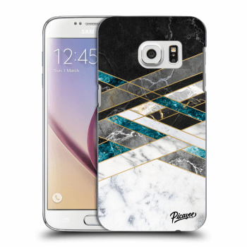 Picasee átlátszó szilikon tok az alábbi mobiltelefonokra Samsung Galaxy S7 G930F - Black & White geometry