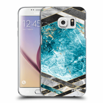Picasee átlátszó szilikon tok az alábbi mobiltelefonokra Samsung Galaxy S7 G930F - Blue geometry