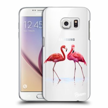 Picasee átlátszó szilikon tok az alábbi mobiltelefonokra Samsung Galaxy S7 G930F - Flamingos couple