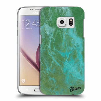Picasee átlátszó szilikon tok az alábbi mobiltelefonokra Samsung Galaxy S7 G930F - Green marble