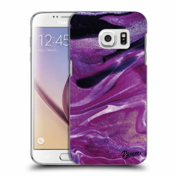 Picasee átlátszó szilikon tok az alábbi mobiltelefonokra Samsung Galaxy S7 G930F - Purple glitter