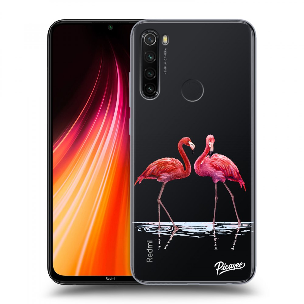 Picasee átlátszó szilikon tok az alábbi mobiltelefonokra Xiaomi Redmi Note 8T - Flamingos couple