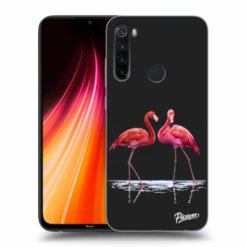 Picasee fekete szilikon tok az alábbi mobiltelefonokra Xiaomi Redmi Note 8T - Flamingos couple