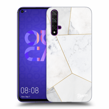 Szilikon tok erre a típusra Huawei Nova 5T - White tile