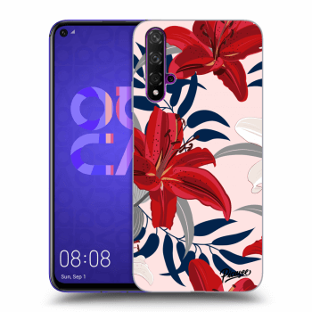 Picasee fekete szilikon tok az alábbi mobiltelefonokra Huawei Nova 5T - Red Lily