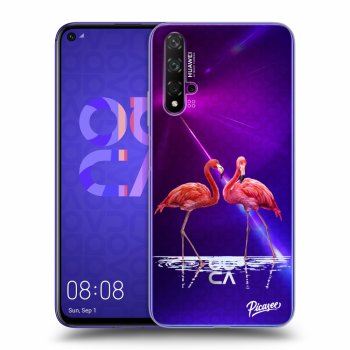 Picasee átlátszó szilikon tok az alábbi mobiltelefonokra Huawei Nova 5T - Flamingos couple