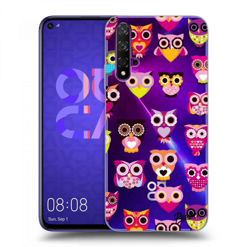 Picasee átlátszó szilikon tok az alábbi mobiltelefonokra Huawei Nova 5T - Owls