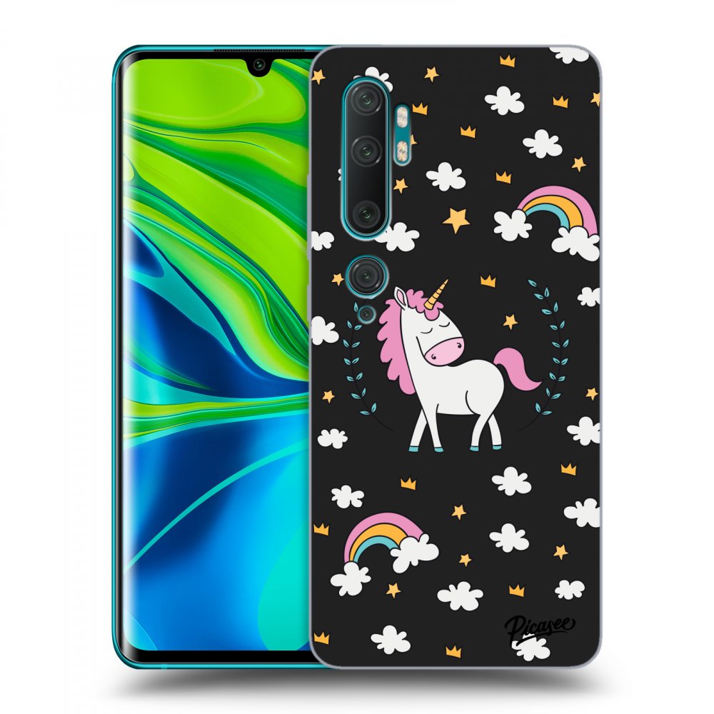 Picasee fekete szilikon tok az alábbi mobiltelefonokra Xiaomi Mi Note 10 (Pro) - Unicorn star heaven