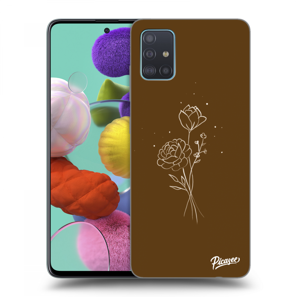 Picasee átlátszó szilikon tok az alábbi mobiltelefonokra Samsung Galaxy A51 A515F - Brown flowers