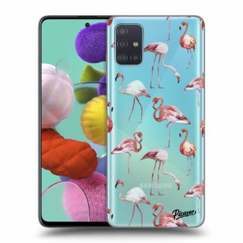 Picasee átlátszó szilikon tok az alábbi mobiltelefonokra Samsung Galaxy A51 A515F - Flamingos